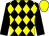 Black and yellow diamonds, black sleeves, yellow cap (Palmer-brown, Mason & Murphy)