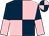 Dark blue and pink (quartered), halved sleeves (Mr David Ashbrook)