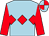 Light blue, red triple diamond and sleeves, quartered cap (Mr S R Whistance)