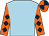 Light blue, orange sleeves, dark blue diamonds, quartered cap (G Tann & N Jarvis)