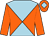 Light blue and orange diabolo, orange sleeves, orange cap, light blue diamond (The Jury)