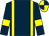 Dark blue, yellow braces & armlet, quartered cap (Barouche Stud (Ireland) Ltd)