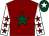 Maroon, dark green star, white sleeves, maroon stars, dark green cap, white star (Peter Durnin)