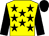 Yellow, black stars, black sleeves & cap (Maria Coakley & Arthur Connick & Joseph F Costello & Patrick Coakley)