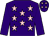 Purple, pink stars, purple sleeves, pink stars on cap (Mrs Derval Barry)