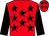 Red, black stars, black sleeves, red cap, black stars (E Sheehy)