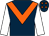 Dark blue, orange chevron, white sleeves, dark blue cap, orange stars (Raymond C Moore)