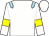 White, light blue epaulets, white sleeves, yellow armlets (Mike And Wendy Yardley)