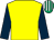 Yellow, dark blue sleeves, emerald green and white striped cap (Dukes Group)