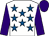 White, royal blue stars, purple sleeves and cap (Dr Steven Lane)