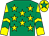 Emerald green, yellow stars, yellow and emerald green chevrons on sleeves, yellow cap, emerald green star (J Carrick&clarendon Thoroughbred Raci)