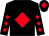 Black, red diamond, diamonds on sleeves, black cap, red diamond (Mr George Murray)