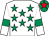 White, emerald green stars and armlets, emerald green cap, red star (Anglo Irish Partners)