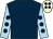 Dark blue, light blue sleeves, dark blue spots, beige cap, dark blue spots (Robert Abrey & Ian Thurtle)