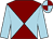 Maroon and light blue diabolo, light blue sleeves, quartered cap (Mills & Mason Partnership)