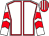 White, red seams, chevrons on sleeves, red and white striped cap (Mr Rob Little)