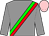 Grey, green and red sash, pink cap (P J King & Son)