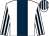 White, dark blue stripe, striped sleeves and cap (Mrs Sarah Ling)
