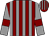 Maroon and grey stripes, grey sleeves, maroon armlets (Andy & The Frisky Fillies)