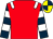 Red, white epaulets, dark blue and white hooped sleeves, yellow and dark blue quartered cap (All Stars Sports Racing & J Davies)