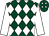 Dark green and white diamonds, white sleeves (Mr Michael And Mrs Norma Tuckey)