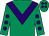Emerald green, purple chevron, emerald green sleeves, purple spots, emerald green cap, purple spots (A Dal Pos, L Zanin, R Zanin)