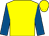 Yellow, royal blue sleeves, yellow cap