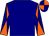 Navy, navy and orange diablo sleeves, navy and orange quartered cap