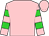Pink, lime hoops on sleeves, pink cap