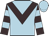 Light blue, brown chevron, brown and light blue hooped sleeves