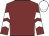Maroon, white chevrons on sleeves, white cap