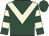 Dark green, beige chevron, hooped sleeves