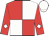 Red and white quarters, red and white diamond sleeves, white cap