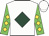 White, dark green diamond, green and gold diamonds on sleeves