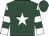 Dark green, white star, dark green hoops on white sleeves, dark green cap