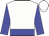 White, blue belt, white band on blue sleeves, white cap