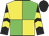 Yellow and green quarters, yellow chevrons on black sleeves, black cap