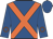 Royal blue, orange cross sashes, orange circle on sleeves, royal blue cap