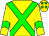 Yellow, green cross belts, yellow arms, green chevron, yellow cap, green stars