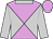 Plum and silver diagonal quarters, silver collar, silver sleeves, plum cap