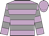 Lilac, grey hoops, lilac cap