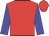Red, blue sleeves, red cap