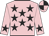 Pink, black stars, black star on sleeves, pink and black quartered cap