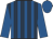 Dark blue and royal blue stripes, royal blue sleeves and cap