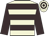 Beige body, brown hooped, brown arms, beige cap, brown hooped