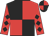 Black and red quarters, black diamonds on red sleeves