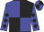 Blue, black quarters, black diamonds on sleeves