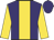 Purple, gold panel, gold sleeves, purple cap