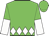 Green, white diamond belt, green and white halved sleeves, green cap