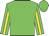 Green, gold stripe on sleeves, green cap